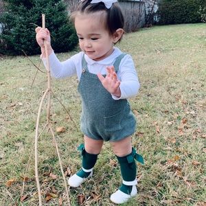 Knit romper set with hat